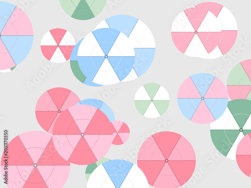 Rainbow Umbrellas Aerial View Pattern Design