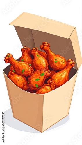 Fried Chicken in a Cardboard Box.