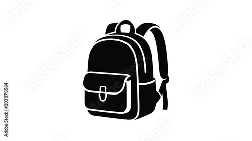 Obraz na płótnie backpack silhouette on white background