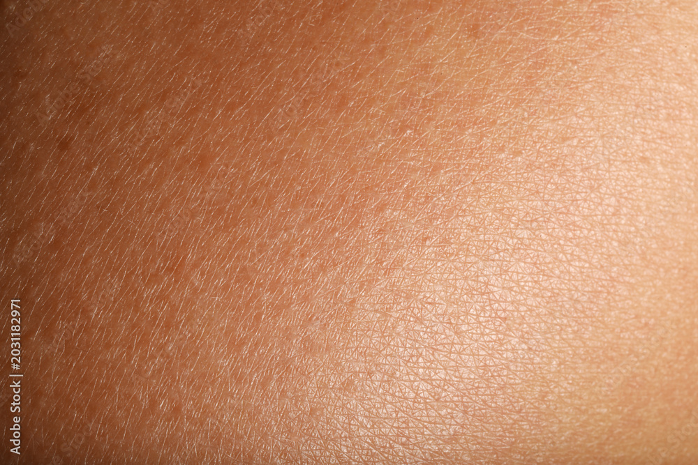 Fototapeta premium Texture of normal skin as background, closeup