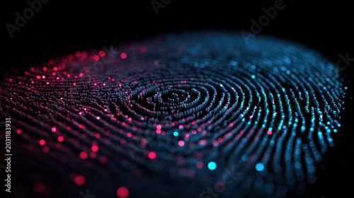 Digital fingerprint verification with abstract glow in a secure enterprise setting