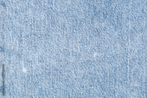 Cuadro en lienzo Macro pattern of light blue denim fabric texture with visible weave and soft was