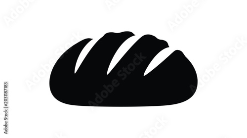 Obraz na płótnie bread loaf silhouette on white background