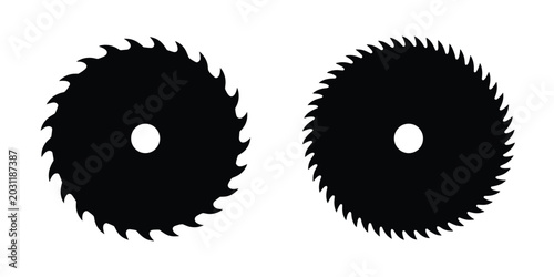 Foto Two Black Circular Saw Blades tool cutting