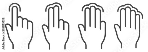 Tableau sur toile Touchscreen tap gesture icons on transparent background