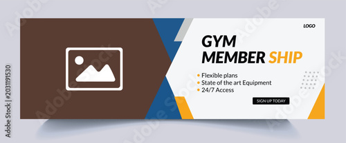 Gym membership card with flexible plans and sign up button