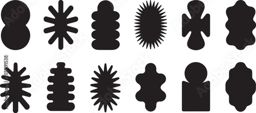 Collection of black abstract organic shapes and silhouettes