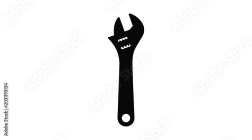 Tableau sur toile adjustable wrench silhouette on white background
