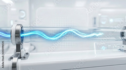 Scientific laboratory illustrating electrical prototype testing with measurement panels and innovative coils