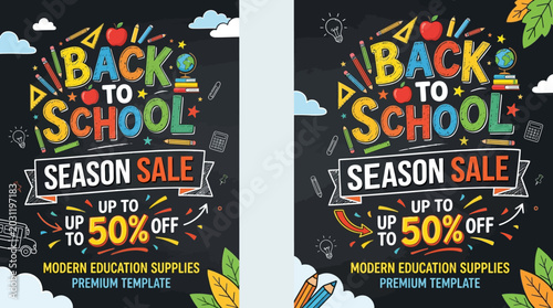 Foto Back to School Season Sale Template.