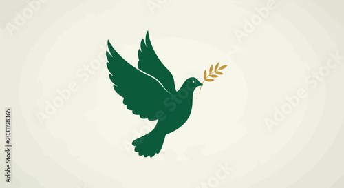 Cuadro en lienzo Emblematic representation of universal peace and hope, featuring a serene dove g