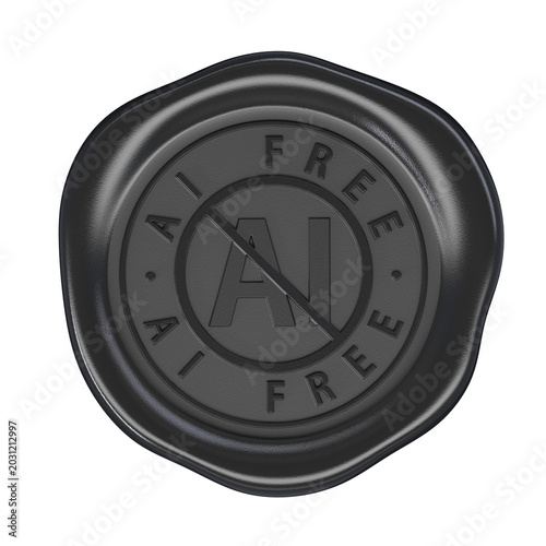 Foto Wax seal AI Free, No-AI black icon