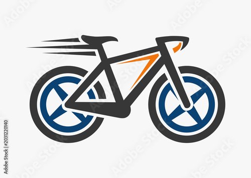 Konstfotografi Bicycle logo design, colored vector pictogram