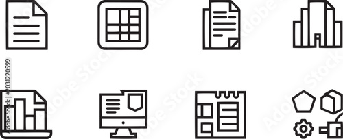 Slika na platnu Abstract Geometric Monogram and Business Branding Bold Icon Set - Modern Cross C