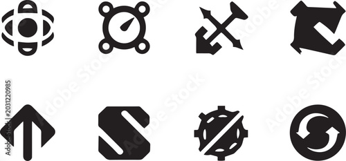 Photography Abstract UI Dashboard and Navigation Bold Icon Set - Modern Speedometer Dial, Cr