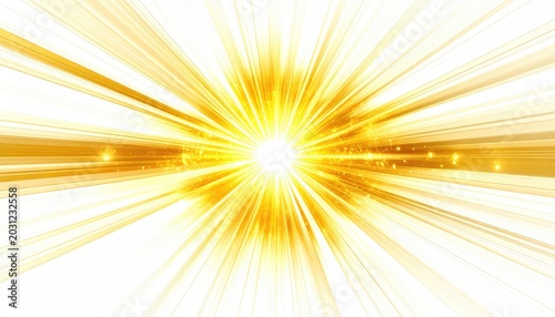 Bright golden light explodes outward with radiating rays and sparkling particles