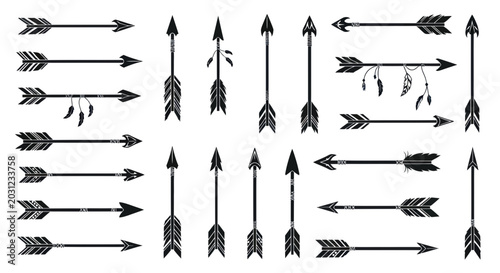 Bild auf Leinwand Tribal Arrows Collection - Decorative Native American Inspired Arrow Set