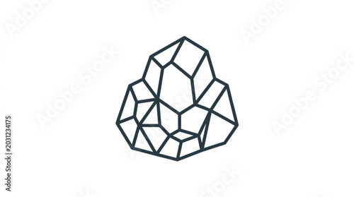 Fotografia Abstract geometric crystal structure line art.