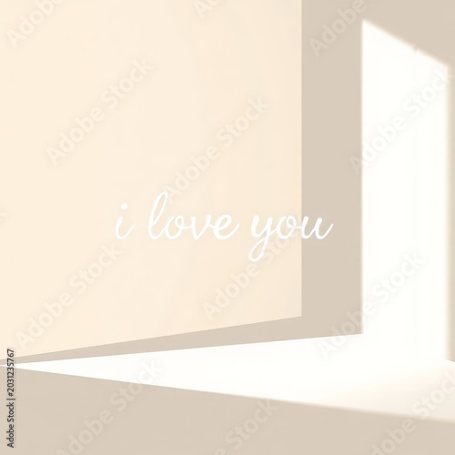 I love you beige background