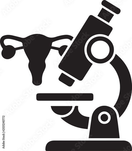 Bild auf Leinwand Microscope uterine, analysis icon