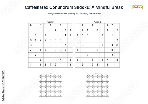 Valokuva Caffeinated Conundrum Sudoku: A Mindful Break