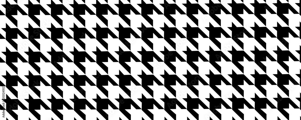 Obraz premium Black and white houndstooth pattern background (seamless pattern)