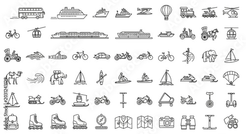 Bild auf Leinwand Collection of Various Simple Line Icons.