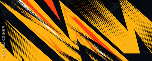 Schilderij op canvas Abstract orange grey sports racing concept banner background illustration