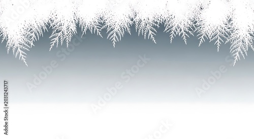 Snowflake border on gray background with white frosty design