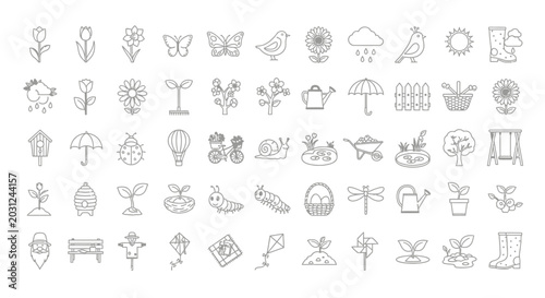 Collection of Various Simple Line Icons.