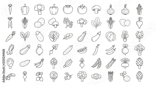 Collection of Hand Drawn Vegetable Illustrations.