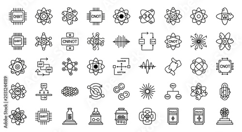 Collection of Simple Black and White Icons.