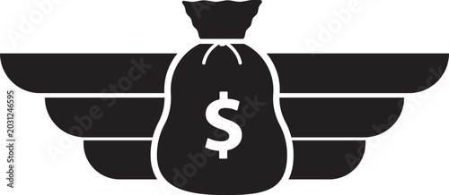 Photography Money Bag with Wings - Financial Growth and Wealth
