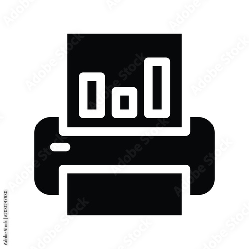 Tableau sur toile printing report solid icon vector design good for web or mobile app