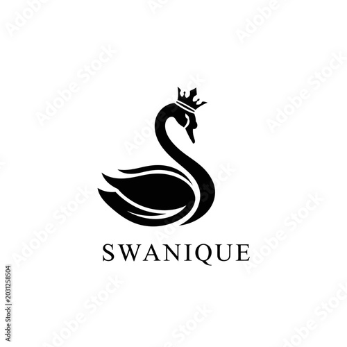 Photos Black swan with crown logo.