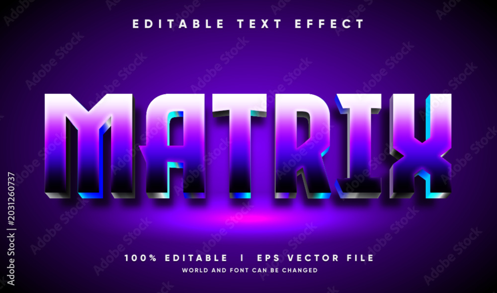 Fototapeta premium matrix vector text effect with modern style