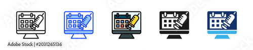 Online Vaccination Icon Collection With Multiple Styles