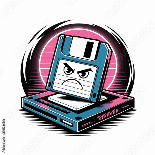 Foto Angry Floppy Disk Computer Storage Device.