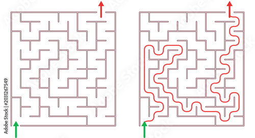 Foto Maze 11X12 838644629 | Printable Puzzle with Solution