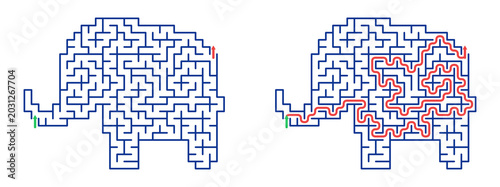 Maze Mask 28X21 02 | Printable Puzzle with Solution
