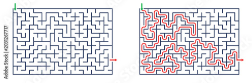 Maze 24X16 1783690015 | Printable Puzzle with Solution