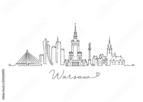 Warsaw city skyline hand drawn
Vector hand-drawn naive city skyline on a white background