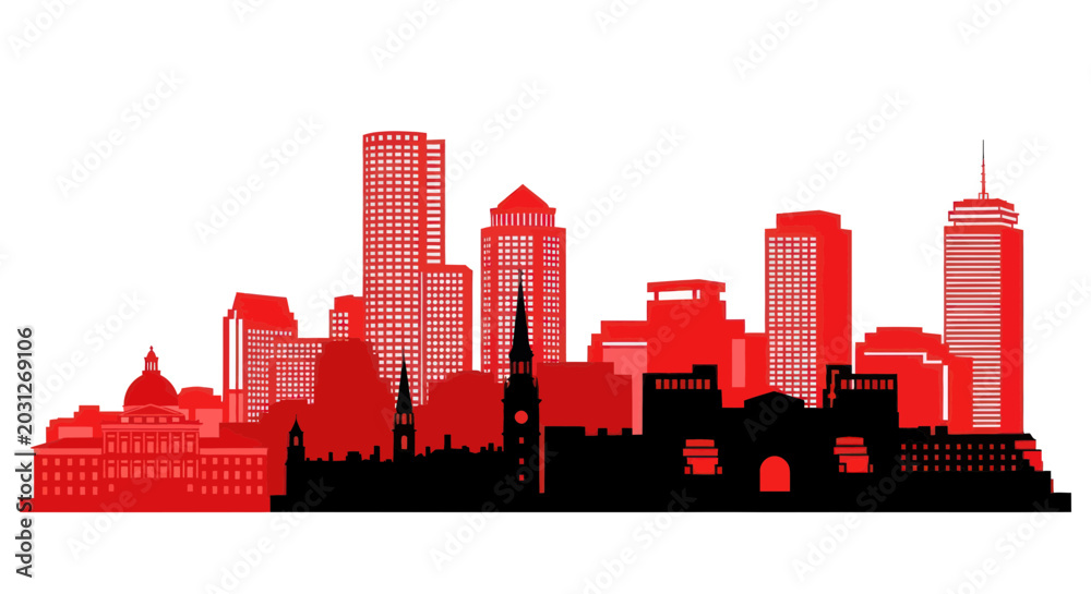 Obraz premium City Skyline Urban Landscape Architecture.