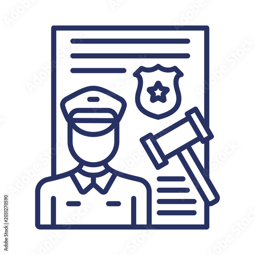Foto Police background check icon isolated on transparent background