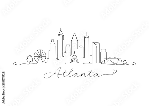 Foto Atlanta city skyline hand drawn
Vector hand-drawn naive city skyline on a white