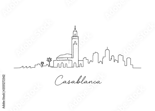 Bild auf Leinwand Casablanca city skyline hand drawn
Vector hand-drawn naive city skyline on a whi