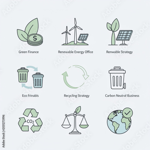 ecology icons set