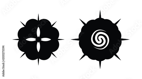borneo dayak iban eggplant terong flower symbol tattoo ornament art icon