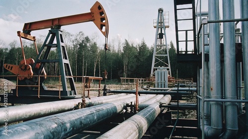 Photos Oil Pump, Fossil Fuel Energy, Old Pumping Unit