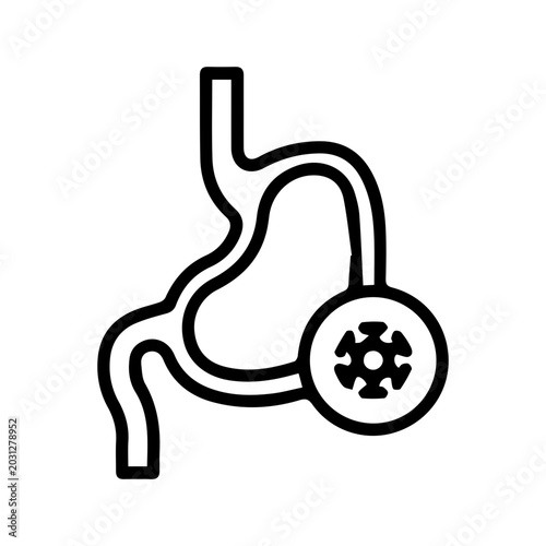 Bild auf Leinwand Stomach virus icon